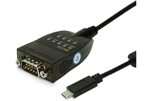 Baagialdic Gearmo USB C to Serial RS232 Adapter with LED Indicators USB 2.0