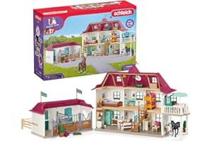 SCHLEICH HORSE CLUB | Centro equestre Lakeside 42551 | Set con casa, stalla, 2 cavalli, Hannah, i suoi genitori e accessori | regalo per bambini | giocattolo con cavalli dai 5 anni | 192 pezzi