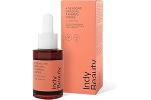 Tanning Drops, 30ml - Fake Tan Bronzing Drops for Face & Body - Add Self Tanning Drops to Skin Care - 100% Vegan & Fragrance-Free - All Skin Types - Natural & Gradual Tan Moisturiser - Indy Beauty