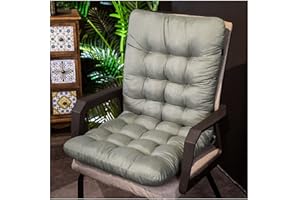 SHTGOI Lot de 1 coussin de chaise - 45 x 100 cm - Coussin de chaise de jardin - Coussin de chaise à dossier haut - Coussin de dossier épais - Gris fumé