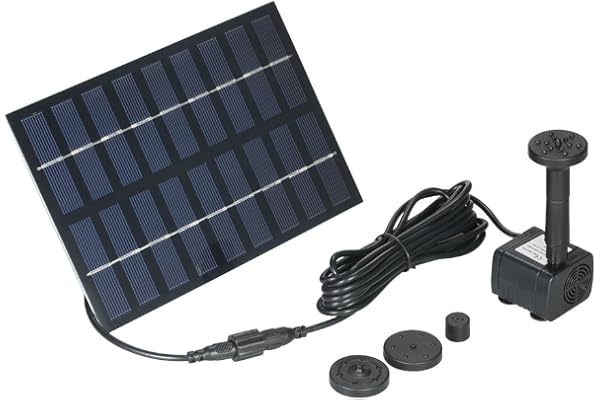 Anself Pompe à Eau Solaire, 9V 1.8W Pompe Bassin 200L/H Pompe Solaire pour Exterieur Jardin étang Pompe Fontaine d'eau Maximale 70cm