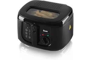 Swan SD6080BLKN 2.5 Litre Deep Fat Fryer with Viewing Window, Adjustable temperature controls, Easy Clean, 1800W, Black