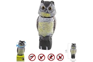 SATURNIA - Buho Ahuyentador de Pajaros / Aves Con Cabeza Giratoria 40 cm.