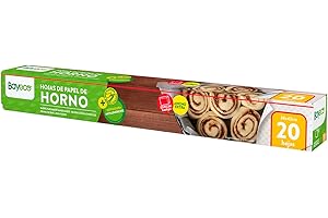 Bayeco - Papel de Horno en Hojas - Papel gofrado: estructura antiadherente - Hojas ya cortadas - Ancho extra - Color blanco - 38x42cm - 20 hojas precortadas