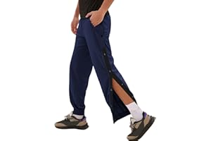 BEOKEUIOE Pantalones de chándal para hombre, con rayas laterales, cintura elástica, pantalones de chándal con bolsillos, botones, informales, holgados, de baloncesto