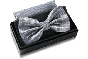 Massi Morino Fliege mit Einstecktuch für Herren Set - Anzug Herrenfliege zur Hochzeit - Verstellbare Schleife