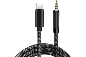 JUGHIGH Aux Cable for iPhone in Car 3.5mm Aux Jack Audio Cord Adapter for Car Home Stereo Headphones Speaker Wire Compatible with iPad iPod iPhone 14/14 Plus/14 Pro/14Pro Max/13 Pro/12/12 Pro/11/Xs/XR/X