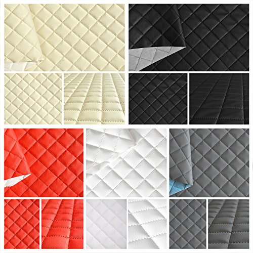 Kunstleder PVC gesteppt kaschiert 5x5cm Farbe: Schwarz T191 10 - 5