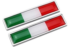 Bonfinity 2 Adesivi Bandiera Italiana 3D per Auto e Moto Tuning | Sticker Stemma Adesivo Tricolore Italia Esterno Emblema 5,8 x 1,4 cm