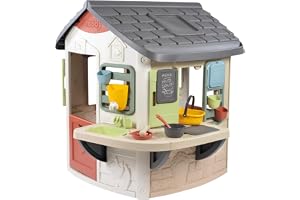 Smoby Life - Lerkök - Kök med kastruller och grytor - Stor arbetsyta - 16 tillbehör ingår - Återvunnet material - Från 2 år - Tillverkad i Frankrike