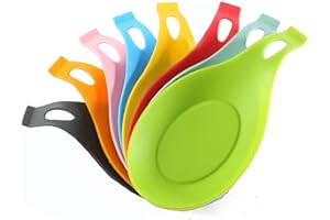 JIANYH 8 Pcs Spoon Rest Kitchen, Spoon Holder, Tea Spoon Rest, Reusable Flexible Spoon Shovel Chopsticks Rack, Spoon Shaped Heat-Resistant Rack, Cooking Spoon Rack, Tableware Rack