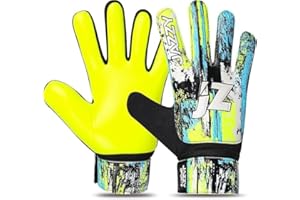 Jazzy Sports Soccer Goalie Gloves for Kids,Youth Goalkeeper Gloves Anti Slip 4mm Latex Palm with Strong Grip Double Wrist Protection
