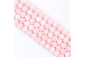 ‎OUUBUUY Naturstein Perlen Edelstein Perlen,45 stück Perlen 8mm Naturstein Rosenquarz Edelsteinperlen Polierte Runde Edelsteine Zum Auffädeln Edelsteine Steinperlen für Armbänder