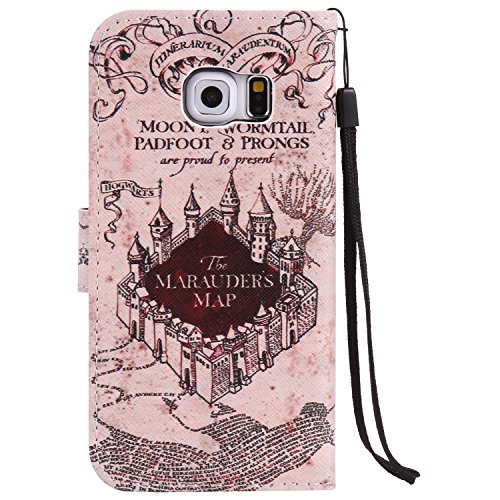 Feeltech Samsung Galaxy S6 Edge Hülle PU-Leder und Brieftasche Bunte Muster Fall mit Magnetverschluss, Hybrid-Kickstand mit Stand-Funktion, schlagen Sie schützende weiche TPU Stoßstangenabdeckung und Kreditkartenhalter für Samsung Galaxy S6 Edge Handgelenk Bügel-Buch-Art-Geldbeutel-Tasche mit 2 In 1 Berühren Sie Stift – Schloss - 3