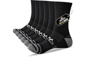 Niorasen Męskie Pantofle Sportowe, Skarpety do Chodzenia o Średniej Wysokości z Oddechliwym Bawełnianym Włóknem, Wielofunkcyjne Skarpety do Trekkingów, Biegania i Pracy (3 Pary)