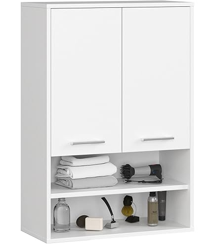 AKORD badkamer-hangkast FIN 64 cm 2 deuren B64xH94xD30 cm - met legplanken - Badkast, wandgemonteerd Gewicht 8,10 kg Artisan eik & Artisan eik