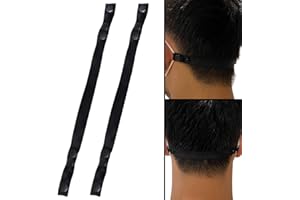 HSAJS Adjustable mask Hook, 2 mask Chain Lanyard Extenders ，Relax Your Ears ，Anti-Slip Silicone mask Ear Strap ，for Children Adults Breakaway, mask Holder Strap Hanger with Push Button Anti-Lost (Black)