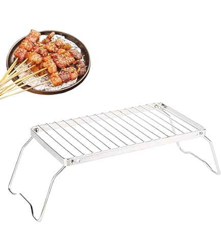 Griglia Pieghevole Coghlans 32x17 Cm | Ferro Cromato, Per Campeggio E Barbecue - Foto 3