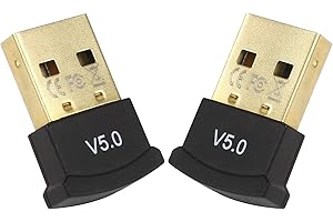 Haisheng 2-in-1 USB Bluetooth Adapter, 5.0 Bluetooth Dongle Receiver and Transmitter for Desktop and Laptop PC, Compatible with Windows 7/8/8.1/10/11