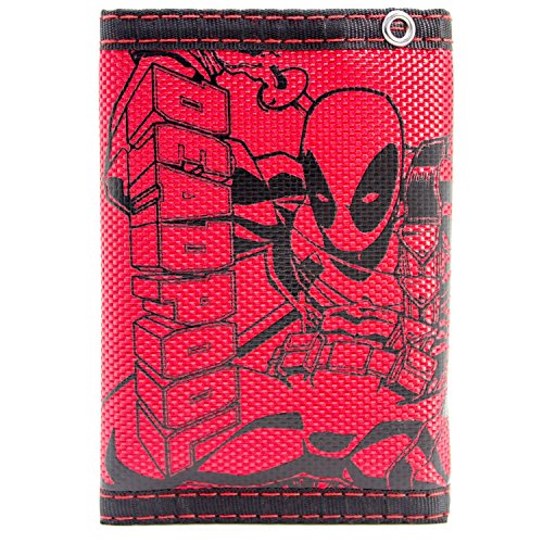 Cartera-de-Marvel-Deadpool-La-lucha-contra-Carcter-con-el-logotipo-rojo