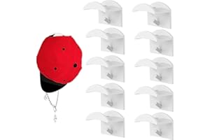 ZXNJA 10 Stück Cap Halterung Wand, Kappenhalter für die Wandmontage, Selbstklebende Hut-Halter, Basecap Halterung Wand, Cap Halter, Mützen Aufbewahrung, für Alle Arten von Mützen (weiß)