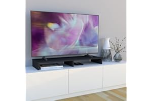 Henor Monitorständer TV-Bildschirmerhöhung in FSC® Holz 100 x 26.5 x 12 cm. Unterstützt 90 kg Graphit