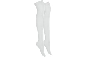 MOLLY MALOU Ladies Girls Women Over The Knee Plain Socks Comfortable Cotton Rich UK Size 4-6.5
