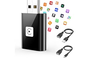 JUSTSTONE 2 in 1 Wireless Carplay Adapter UK, for iPhone, for Android Auto Wireless Adpater, Plug & Play Wireless CarPlay, Convert Wired to Wireless for Android 11+ for iOS 10+ Phones