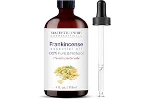 MAJESTIC PURE Frankincense Essential Oil mit Glaspipette | 100% reines und natürliches Weihrauchöl | Hochwertige ätherische Öle für Diffusoren, Haut, Aromatherapie, Massage | 4 Fl Oz