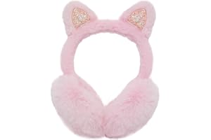SEDEX Ear Muffs Kids Winter Girls Earmuffs Cute Cat Fluffy Ear Warmer Childrens Plush Thermal Furry Ear Covers Windproof Soft Headband Outdoor Sports Faux Fur Earflaps Ski Cycling Running Headwear