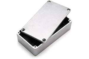 BE-TOOL Enclosure Electronics, 1590XX 145 (L) x 121 (W) x 39 (H) mm IP54 - Caja de aluminio para proyectos electrónicos para exteriores/exteriores, caja de conexiones de alimentación completa con conector
