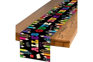 KILLIAN'S STORE Tischläufer für Einschulung Schulanfang Tischdeko Schuleinführung Deko Tischband Schulstart Party Dekoration Mädchen Junge 180 x 35cm (Schwarz)