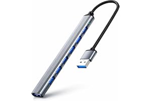 BOULTON UK BOULTON USB Hub 3.0 | 7-Port Ultra Slim Data Hub | USB Dock Adapter for Keyboard, Mouse, Flash Drive & Printer