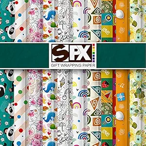 SPX Design Sheets Wrapping Paper for Birthday Gift Books Kids Decoration (19 X 27 inch) - 10 Pieces Each Design-1pcs