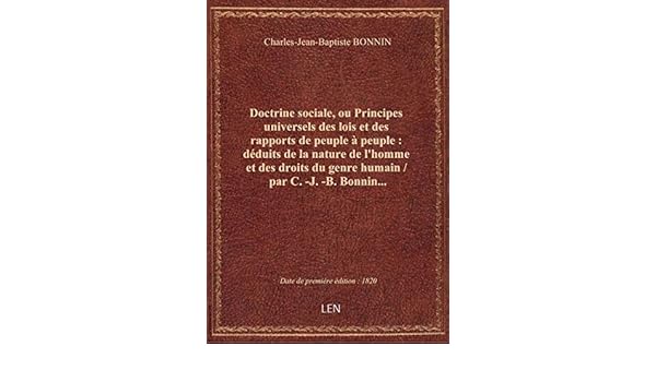 Amazonfr Doctrine Sociale Ou Principes Universels Des - 