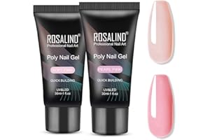 ‎ROSALIND ROSALIND Rosa Poly Nägel Gel, 2pcs Pink Poly Nagel Gel 30ml, Quick Extension Building Acrylic Nagelgel Nagelverlängerungs Gel Soak off UV LED Nail Extension Gel für Anfänger Profis Salon Hause DIY