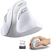 UGREEN Ergonomik Fare, Dikey Kablosuz Fare, 2,4 GHz Optik Bluetooth Fare, 4 Ayarlanabilir DPI 1000/1600/2000/4000 Seviyesi, D
