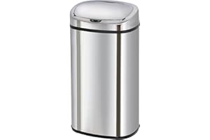 KITCHEN MOVE Poubelle de cuisine automatique 68L MAJESTIC grande capacité en acier INOX avec cerclage