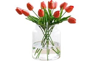 Clear Vases for Centerpieces Glass Innjoii - Large Vase Wide Flower Vintage Modern Big Mouth Giant Home Decor, Bouquet for Wedding Living Room Dining Table