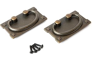 HARMAC HOUSE® 2 Pack Vintage Antique Bronze Drawer Ring Pull Handles Kitchen Cabinet Cupboard Chest of Drawer Vintage Bronze Drop Ring Pull Handles