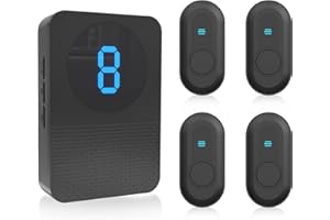 CallToU Notrufknopf für Senioren Kabelloses Notfallknopf Rufknopf für Pflegekräfte 152 M Lange Reichweite SOS Alarm für Patienten zu Hause/für Pflegeheime in Kliniken (4 Sender und 1 Empfänger)
