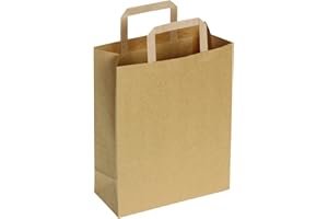 DeinPack Lot de 300 sacs en papier - 22 x 10,5 x 30 cm - Respectueux de l'environnement - Sacs cadeaux en papier biodégradables et compostables - Marron