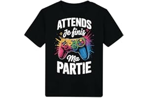 MAROMA [25] Cadeau Tee Shirt Ado Garcon Jeu Vidéo Gaming Geek Original Je Finis Ma Partie/T-Shirt Premium