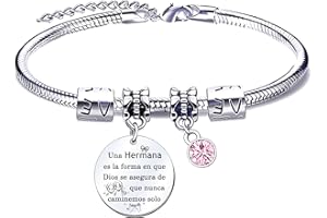 QTQTLP Pulsera Hermana Regalo de Hermana Regalo de Hermana mayor Regalo de Cumpleaños Hermana Pulsera Acero Inoxidable Hermana Pulsera Personalizada Mujer Hermana Pulsera a la Mejor Hermana
