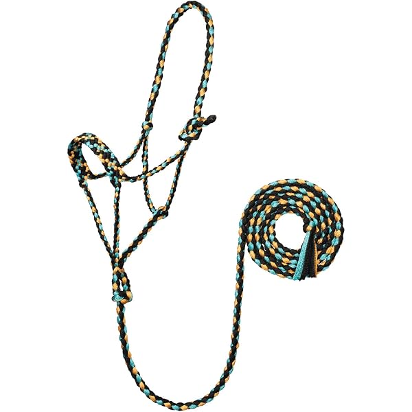 Licol En Corde Silvertip Weaver Leather N°95 - Taille Moyenne, Conception Monobloc Sans Pièces Cassantes - Gris/Bleu