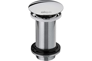 Wirquin 30723425 Bonde de lavabo design à écoulement libre permanent sans corps de bonde, chromé