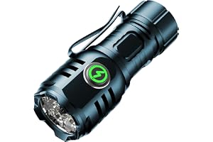 Ficklampa liten uppladdningsbar LED extremt ljus 6 000 lumen, TYPE-C uppladdningsbar 4 x starka lamppärlor minifack med 8 lju