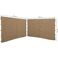 2 Pannelli Laterali Con Zip Per Padiglione 3x3m - Pareti Beige RAL 1001 In Poliestere 300x195cm - Foto 4
