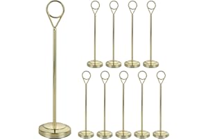 LDHHYH 10PCS Table Number Holders for Weddings, 7.8 Inch Table Place Name Holders, Gold Photo Name Card Holders, Table Number Stands for Party Reception Office Restaurant Table Setting