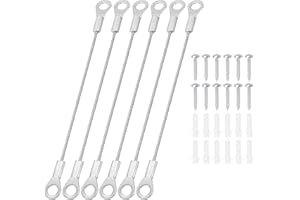 PATIKIL Cavo Lanyard Acciaio Inossidabile Occhielli 0.06" x 4" 1.5mm x 10cm, 6pz Filo Sicurezza Viti Montaggio per Appendere Luci da Palco
